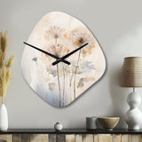 Dandelion Charm In Winter IV - Asymmetric Metal Wall Clock
