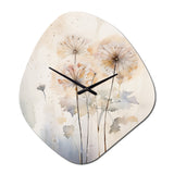 Dandelion Charm In Winter IV - Asymmetric Metal Wall Clock