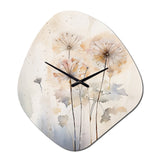 Dandelion Charm In Winter IV - Asymmetric Metal Wall Clock