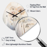 Dandelion Charm In Winter IV - Asymmetric Metal Wall Clock