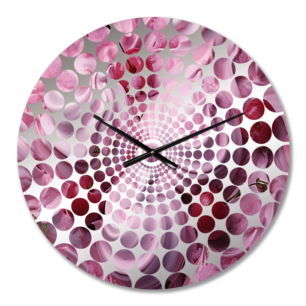 Raspberry Ripple Popart Icecream - Food &amp; Beverage Metal Wall Clock