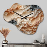 Beige And Orange Custards Collage I - Asymmetric Metal Wall Clock
