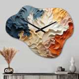 Beige And Orange Custards Collage III - Asymmetric Metal Wall Clock