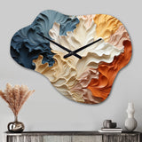 Beige And Orange Custards Collage III - Asymmetric Metal Wall Clock
