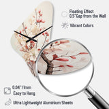 White Dogwood Blossom Harmony III - Asymmetric Metal Wall Clock