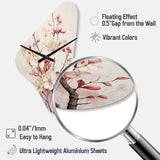 White Dogwood Blossom Harmony III - Asymmetric Metal Wall Clock