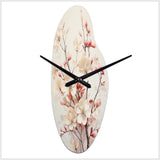 White Dogwood Blossom Harmony III - Asymmetric Metal Wall Clock