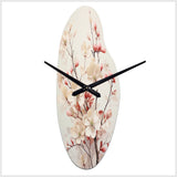 White Dogwood Blossom Harmony III - Asymmetric Metal Wall Clock
