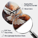 Dove Of Serenity - Asymmetric Metal Wall Clock