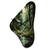River Into Enchanted Woods I - Asymmetric Metal Wall Clock