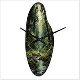 River Into Enchanted Woods I - Asymmetric Metal Wall Clock