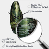 River Into Enchanted Woods I - Asymmetric Metal Wall Clock