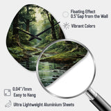 River Into Enchanted Woods I - Asymmetric Metal Wall Clock