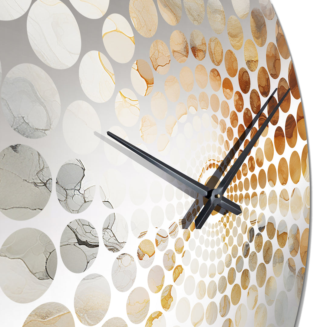 Abstract Beige And Gold Geyser Paint II - Abstract Metal Wall Clock