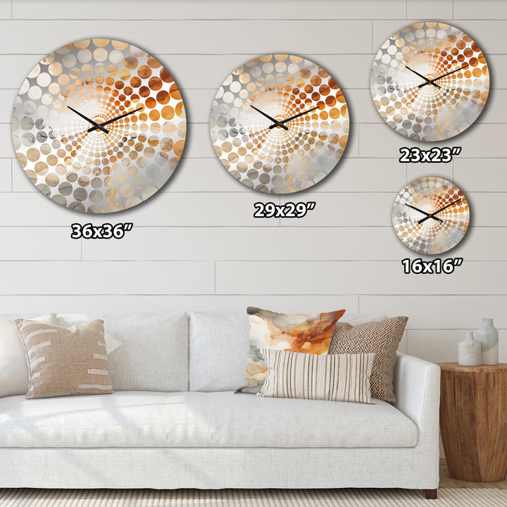 Abstract Beige And Gold Geyser Paint II - Abstract Metal Wall Clock