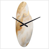 Abstract Beige And Gold Geyser Paint III - Asymmetric Metal Wall Clock