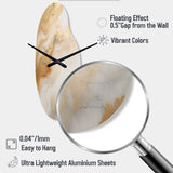 Abstract Beige And Gold Geyser Paint III - Asymmetric Metal Wall Clock