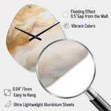 Abstract Beige And Gold Geyser Paint III - Asymmetric Metal Wall Clock