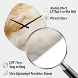 Abstract Beige And Gold Geyser Paint III - Asymmetric Metal Wall Clock