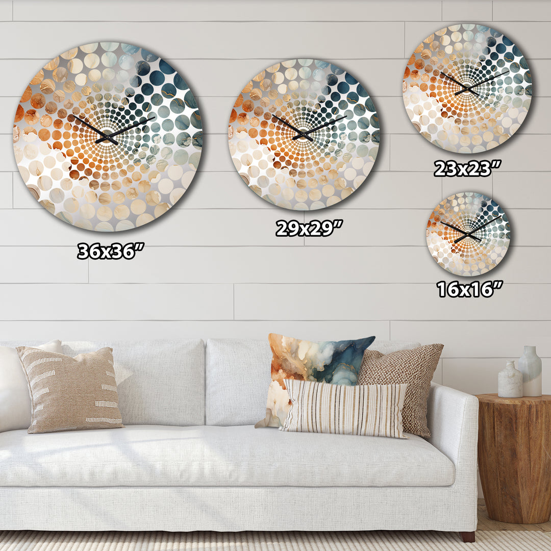 Abstract Beige And Gold Geyser Paint V - Abstract Metal Wall Clock