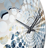 Black And Blue Ink Volcano - Abstract Metal Wall Clock