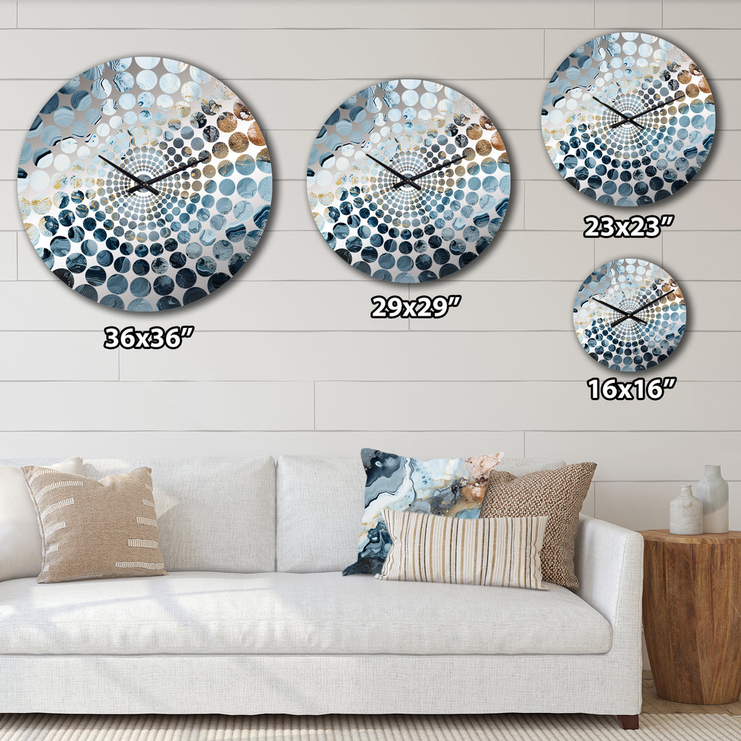 Black And Blue Ink Volcano - Abstract Metal Wall Clock