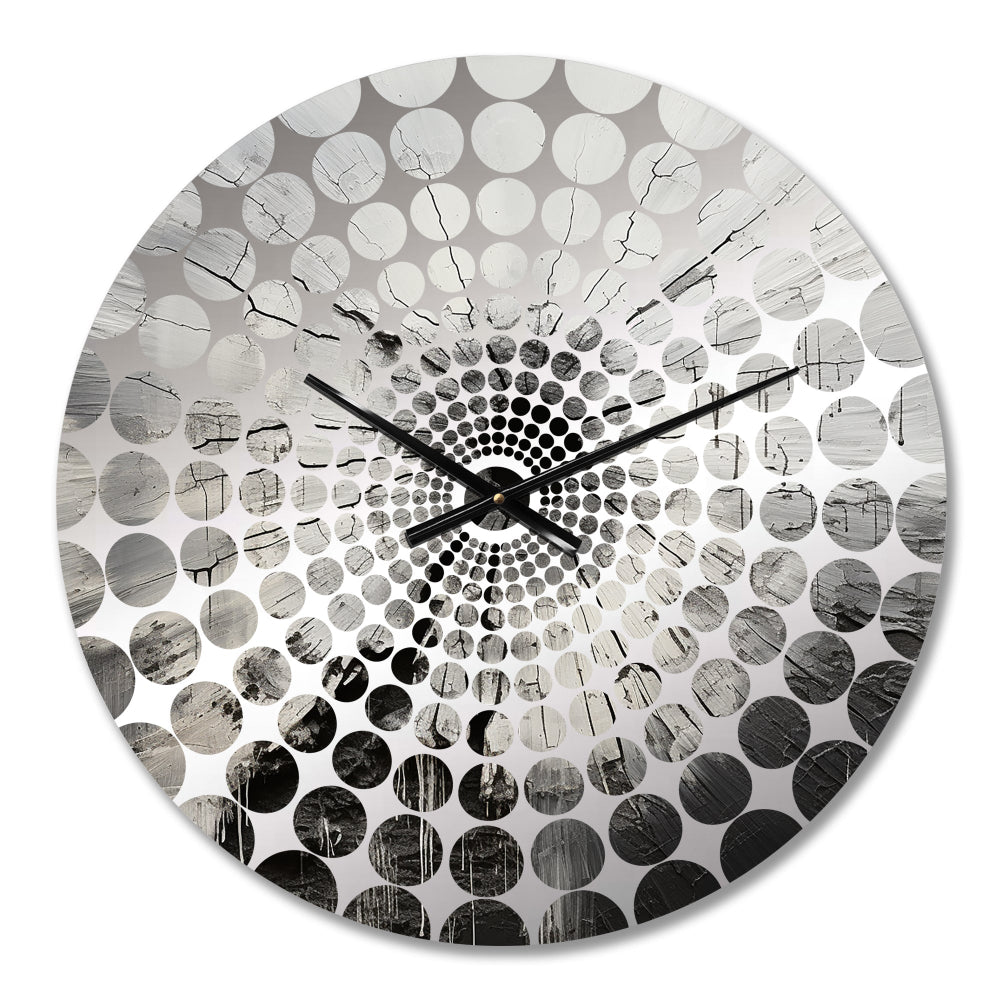 Minimalism White And Black Hole - Abstract Metal Wall Clock