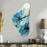 Blue And White Glacier Charm - Asymmetric Metal Wall Clock