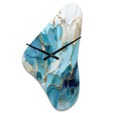 Blue And White Glacier Charm - Asymmetric Metal Wall Clock