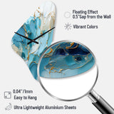 Blue And White Glacier Charm - Asymmetric Metal Wall Clock