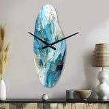 Blue And White Glacier Charm - Asymmetric Metal Wall Clock