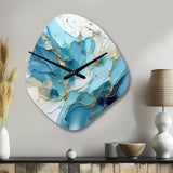 Blue And White Glacier Charm - Asymmetric Metal Wall Clock
