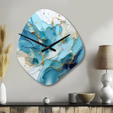 Blue And White Glacier Charm - Asymmetric Metal Wall Clock