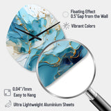 Blue And White Glacier Charm - Asymmetric Metal Wall Clock