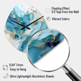 Blue And White Glacier Charm - Asymmetric Metal Wall Clock