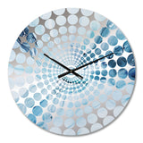 White And Blue Glacier Charm Liquid Art III - Abstract Metal Wall Clock