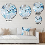 White And Blue Glacier Charm Liquid Art III - Abstract Metal Wall Clock