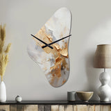 Beige And Gold Glacier Stone Simplicity III - Asymmetric Metal Wall Clock