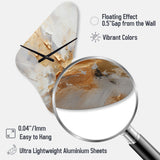 Beige And Gold Glacier Stone Simplicity III - Asymmetric Metal Wall Clock