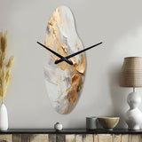 Beige And Gold Glacier Stone Simplicity III - Asymmetric Metal Wall Clock