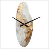 Beige And Gold Glacier Stone Simplicity III - Asymmetric Metal Wall Clock