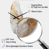 Beige And Gold Glacier Stone Simplicity III - Asymmetric Metal Wall Clock