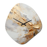 Beige And Gold Glacier Stone Simplicity III - Asymmetric Metal Wall Clock
