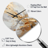Beige And Gold Glacier Stone Simplicity III - Asymmetric Metal Wall Clock