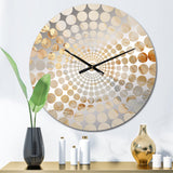 Beige And Gold Glacier Stone Art I - Abstract Metal Wall Clock