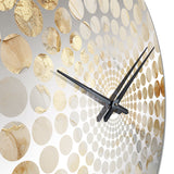 Beige And Gold Glacier Stone Art I - Abstract Metal Wall Clock