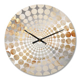 Beige And Gold Glacier Stone Art I - Abstract Metal Wall Clock