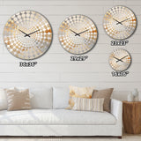 Beige And Gold Glacier Stone Art I - Abstract Metal Wall Clock