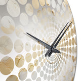 Beige And Gold Glacier Stone Art III - Abstract Metal Wall Clock