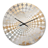 Beige And Gold Glacier Stone Art III - Abstract Metal Wall Clock